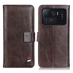 Leather Case Stands Flip Cover D06Y Holder for Xiaomi Mi 11 Ultra 5G Brown