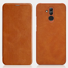 Leather Case Stands Flip Cover F01 for Huawei Mate 20 Lite Brown