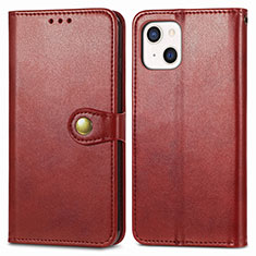 Leather Case Stands Flip Cover F01 Holder for Apple iPhone 15 Red