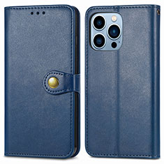 Leather Case Stands Flip Cover F01 Holder for Apple iPhone 16 Pro Max Blue