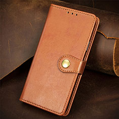Leather Case Stands Flip Cover F02 Holder for Apple iPhone 13 Mini Brown