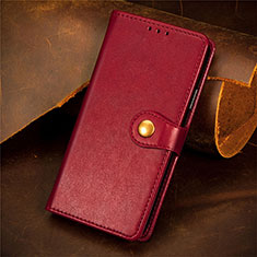 Leather Case Stands Flip Cover F02 Holder for Apple iPhone 15 Red