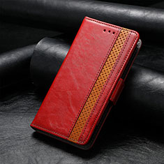 Leather Case Stands Flip Cover F04 Holder for Apple iPhone 15 Red