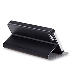 Leather Case Stands Flip Cover for Apple iPhone 5S Black