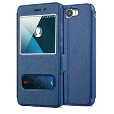 Leather Case Stands Flip Cover for Huawei Honor Play 5 Blue