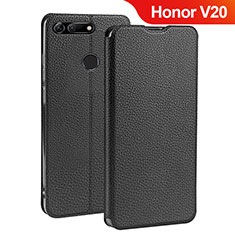 Leather Case Stands Flip Cover for Huawei Honor V20 Black