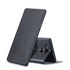 Leather Case Stands Flip Cover for Huawei Mate 8 Black