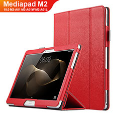 Leather Case Stands Flip Cover for Huawei MediaPad M2 10.0 M2-A01 M2-A01W M2-A01L Red