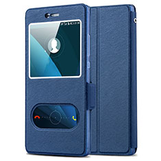 Leather Case Stands Flip Cover for Huawei P8 Blue