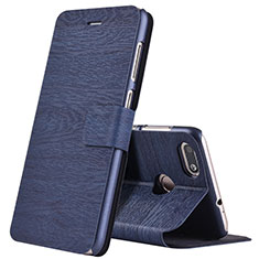 Leather Case Stands Flip Cover for Huawei Y6 Pro (2017) Blue