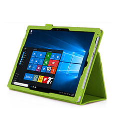 Leather Case Stands Flip Cover for Microsoft Surface Pro 4 Green