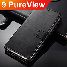 Leather Case Stands Flip Cover for Nokia 9 PureView Black