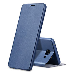 Leather Case Stands Flip Cover for Samsung Galaxy A7 (2016) A7100 Blue