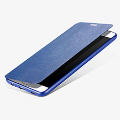 Leather Case Stands Flip Cover for Samsung Galaxy C7 Pro C7010 Blue