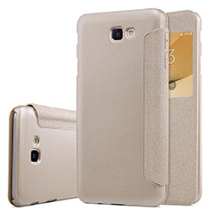 Leather Case Stands Flip Cover for Samsung Galaxy J5 Prime G570F Gold