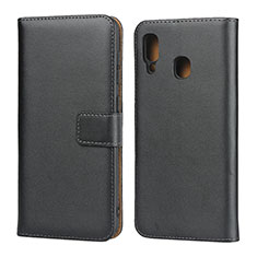 Leather Case Stands Flip Cover for Samsung Galaxy M10S Black
