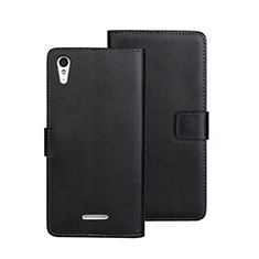 Leather Case Stands Flip Cover for Sony Xperia T3 Black