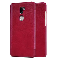 Leather Case Stands Flip Cover for Xiaomi Mi 5S Plus Red