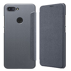 Leather Case Stands Flip Cover for Xiaomi Mi 8 Lite Gray