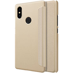 Leather Case Stands Flip Cover for Xiaomi Mi 8 SE Gold