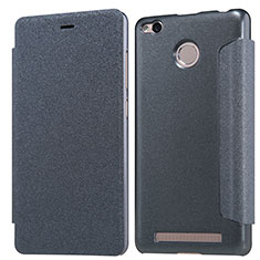 Leather Case Stands Flip Cover for Xiaomi Redmi 3S Prime Black