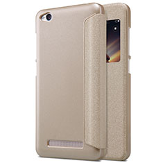 Leather Case Stands Flip Cover for Xiaomi Redmi 4A Gold