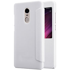 Leather Case Stands Flip Cover for Xiaomi Redmi Note 4 Standard Edition White