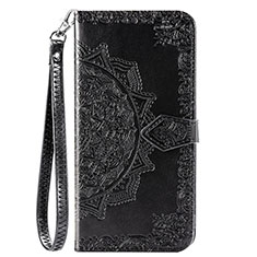 Leather Case Stands Flip Cover G01 Holder for Xiaomi Redmi 10X 4G Black