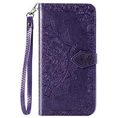 Leather Case Stands Flip Cover G01 Holder for Xiaomi Redmi 10X 4G Purple