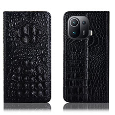 Leather Case Stands Flip Cover H01P Holder for Xiaomi Mi 11 Pro 5G Black