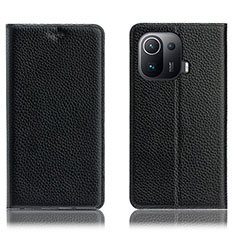 Leather Case Stands Flip Cover H02P Holder for Xiaomi Mi 11 Pro 5G Black