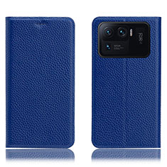 Leather Case Stands Flip Cover H02P Holder for Xiaomi Mi 11 Ultra 5G Blue