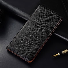 Leather Case Stands Flip Cover H03 Holder for Apple iPhone 14 Plus Black