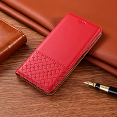 Leather Case Stands Flip Cover H08 Holder for Apple iPhone 15 Pro Max Red