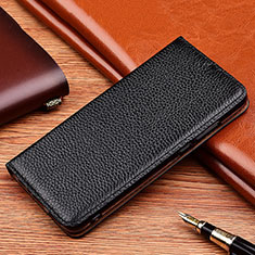 Leather Case Stands Flip Cover H11 Holder for Apple iPhone 15 Black