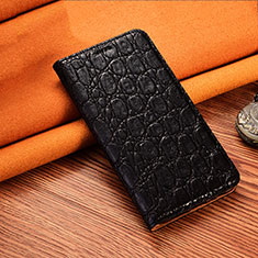 Leather Case Stands Flip Cover H18 Holder for Apple iPhone 15 Black