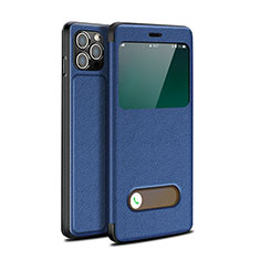 Leather Case Stands Flip Cover H19 Holder for Apple iPhone 13 Pro Max Blue