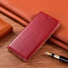 Leather Case Stands Flip Cover H19 Holder for Apple iPhone 14 Red