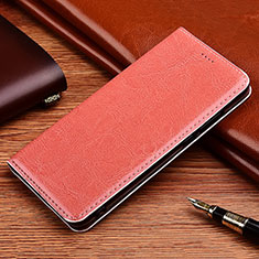 Leather Case Stands Flip Cover H19 Holder for Apple iPhone 15 Pink