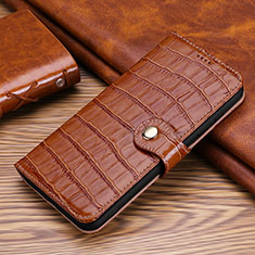 Leather Case Stands Flip Cover H21 Holder for Apple iPhone 15 Pro Max Brown