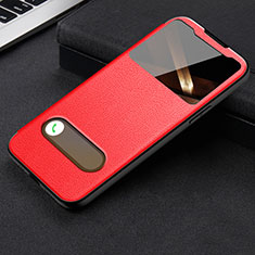 Leather Case Stands Flip Cover H24 Holder for Apple iPhone 14 Pro Red