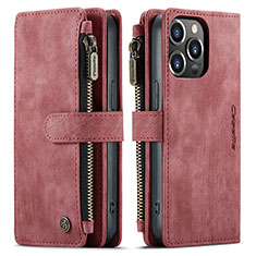 Leather Case Stands Flip Cover H27 Holder for Apple iPhone 16 Pro Red