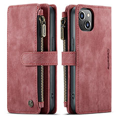 Leather Case Stands Flip Cover H28 Holder for Apple iPhone 13 Mini Red