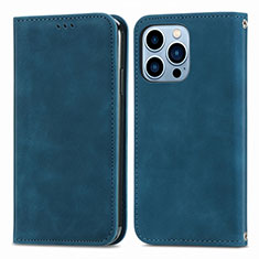 Leather Case Stands Flip Cover H30 Holder for Apple iPhone 13 Pro Max Blue