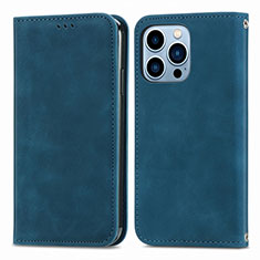 Leather Case Stands Flip Cover H30 Holder for Apple iPhone 14 Pro Max Blue