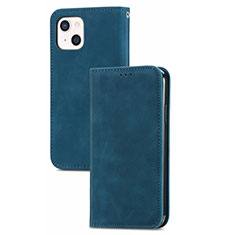 Leather Case Stands Flip Cover H30 Holder for Apple iPhone 15 Blue