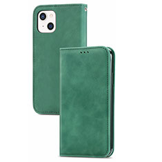 Leather Case Stands Flip Cover H30 Holder for Apple iPhone 15 Green