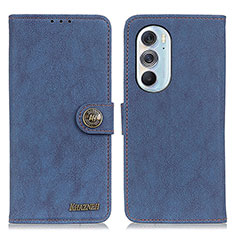 Leather Case Stands Flip Cover Holder A01D for Motorola Moto Edge Plus (2022) 5G Blue