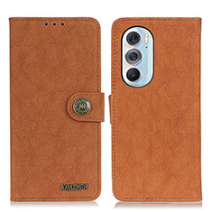 Leather Case Stands Flip Cover Holder A01D for Motorola Moto Edge Plus (2022) 5G Brown