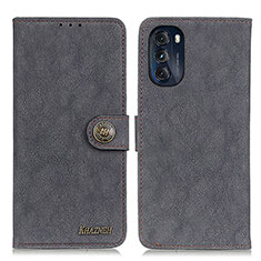 Leather Case Stands Flip Cover Holder A01D for Motorola Moto G 5G (2022) Black
